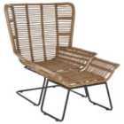 Interiors by Premier Manado Natural Rattan Lounge Chair And Footstool