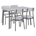 Beliani Dining Set VELDEN Light Grey 4 Seater