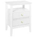 Beliani 2 Drawer Bedside Table ASSISI White