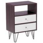 Beliani 2 Drawer Bedside Table ARVIN Brown/ White