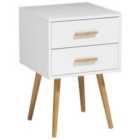 Beliani 2 Drawer Bedside Table ALABAMA White
