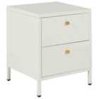 Beliani 2 Drawer Bedside Table KYLEA Metal White