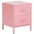 Beliani 2 Drawer Bedside Table MALAVI Metal Pink