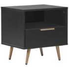 Beliani 1 Drawer Bedside Table INDIO Black