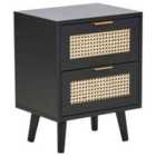Beliani 2 Drawer Bedside Table OPOCO Black