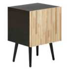 Beliani Bedside Table DALCROSS Brown/ Black