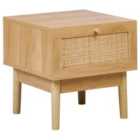 Beliani 1 Drawer Bedside Table NIVO Light Brown
