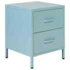 Beliani 2 Drawer Bedside Table MALAVI Metal Light Blue