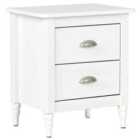 Beliani 2 Drawer Bedside Table SHILLINGTON Pine Wood White