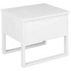 Beliani 1 Drawer Bedside Table GIULIA Pine Wood White