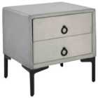 Beliani 2 Drawer Bedside Table SEZANNE Velvet Light Grey