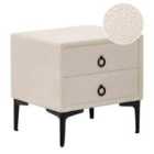 Beliani 2 Drawer Bedside Table SEZANNE Boucle Off-White