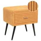 Beliani 1 Drawer Bedside Table FLAYAT Corduroy Orange