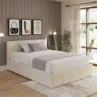 GFW End Lift Ottoman 135cm Cream Crushed Velvet