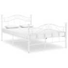 vidaXL Bed Frame White Metal 120x200 cm (324995)