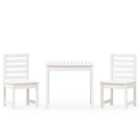 vidaXL 3 Piece Garden Bistro Set White Solid Wood Pine