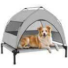 PawHut Portable Elevated Dog Bed with Removable Canopy, 76 x 61 x 60 cm