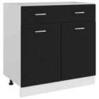 vidaXL Drawer Bottom Cabinet Black 80x46x81.5 cm Engineered Wood