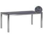 Beliani Garden Dining Table GROSSETO 180 cm 90 cm Flamed Granite Graphite Grey