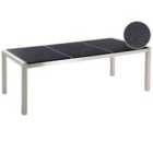 Beliani Garden Dining Table GROSSETO 220 cm 100 cm Polished Granite Black