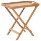 Beliani Garden Side Table JAVA Acacia Wood Light Brown Folding