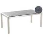 Beliani Garden Dining Table GROSSETO 180 cm 90 cm Polished Granite Grey