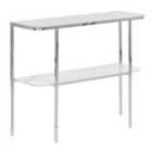 Beliani Console Table CALVERT Tempered Glass Silver