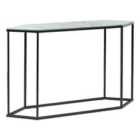 Beliani Console Table PERRIN Tempered Glass White Marble