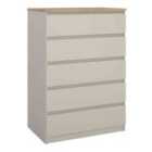 Furniture To Go Naia Chest Of 5 Drawers In Cashmere Jackson Hickory