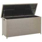 Beliani Storage Box Modena Pe Rattan 126/46cm Taupe