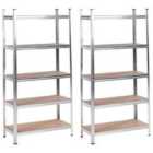 Beliani Set Of 2 Garage Shelves Xitta Metal 75/30cm Silver