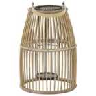 Beliani Lantern Hoste Bamboo Wood 32cm Beige