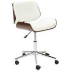 Beliani Desk Chair Swivel Menesha Boucle White