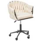 Beliani Desk Chair Swivel Orlando Faux Leather Dark Grey