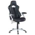 Beliani Office Chair Swivel Explorer Faux Leather Black