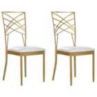Beliani Set Of 2 Bar Chairs Emery Boucle Light Beige