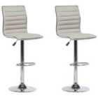 Beliani Set Of 2 Bar Chairs Marion Swivel Light Grey