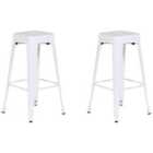 Beliani Set Of 2 Bar Stools Cabrillo Metal Black