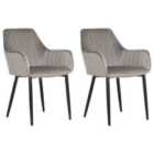 Beliani Set Of 2 Bar Chairs Arcola Velvet Taupe