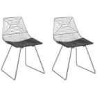 Beliani Set Of 2 Bar Chairs Bisbee Metal Black