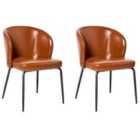 Beliani Set Of 2 Bar Chairs Duette Faux Linen Taupe