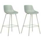 Beliani Set Of 2 Bar Chairs Sibley Green