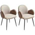 Beliani Set Of 2 Bar Chairs Amity Fabric Light Beige