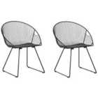Beliani Set Of 2 Bar Chairs Preston Metal Silver