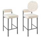 Beliani Set Of 2 Bar Chairs Dubrovnik Velvet Emerald Green
