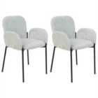 Beliani Set Of 2 Bar Chairs Sanilac Velvet Light Grey