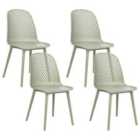 Beliani Set Of 4 Bar Chairs Mora Black