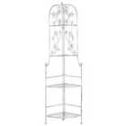 Beliani Corner Shelving Unit Biella Folding Metal White