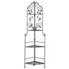 Beliani Corner Shelving Unit Siderno Folding Metal Black