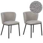 Beliani Set Of 2 Dining Chairs Mariposa Boucle Grey